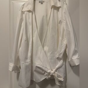 Coldwater Creek white wrap blouse